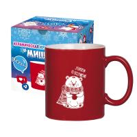 Кружка красная 320мл + деколь